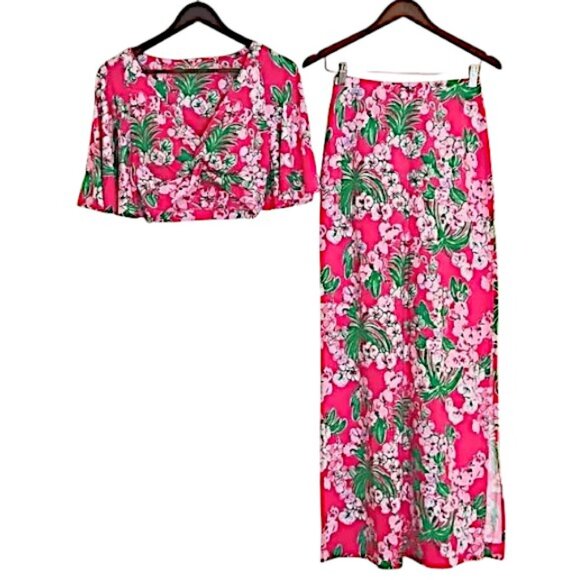 Lilly Pulitzer Minka Maxi Skirt Set in Roxie Pink/Worth A Look NWT - Size XL - Picture 8 of 11